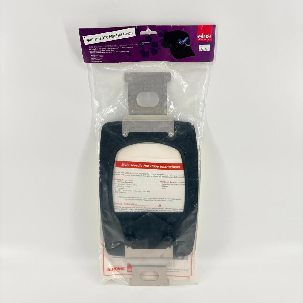 New Sealed Janome MB-4 & MB-7 Flat Hat Hoop for Embroidery Machines